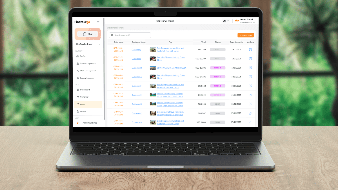 Hướng dẫn quản lý và đồng bộ hoá thông tin booking trên Findtourgo