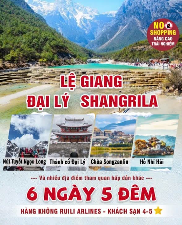 ĐẠI LÝ - LỆ GIANG - SHANGRILA (KHỞI HÀNH TẾT)