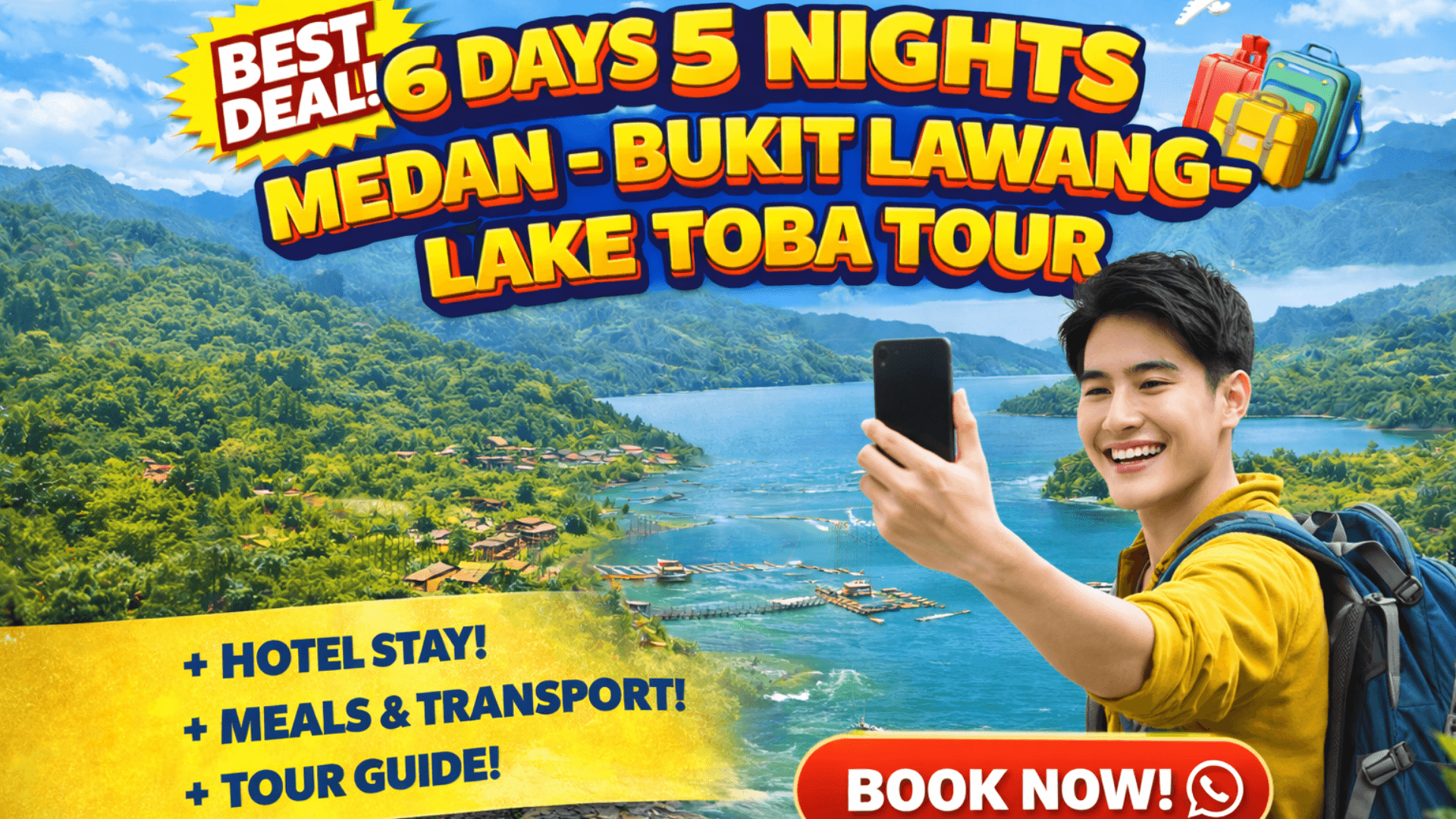 6D5N MEDAN-BUKIT LAWANG-LAKE TOBA TOUR