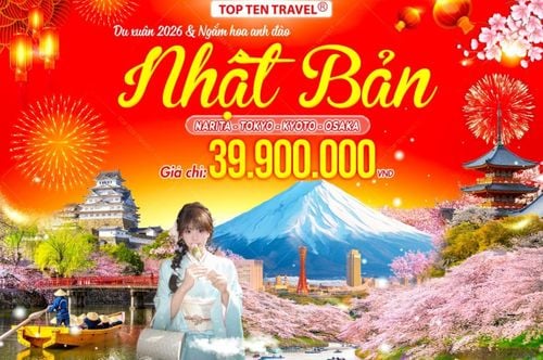 Tour Nhật Bản Tết 2026 : Narita - Tokyo - Kyoto - Osaka