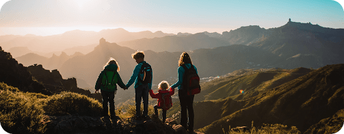 Family on mountain