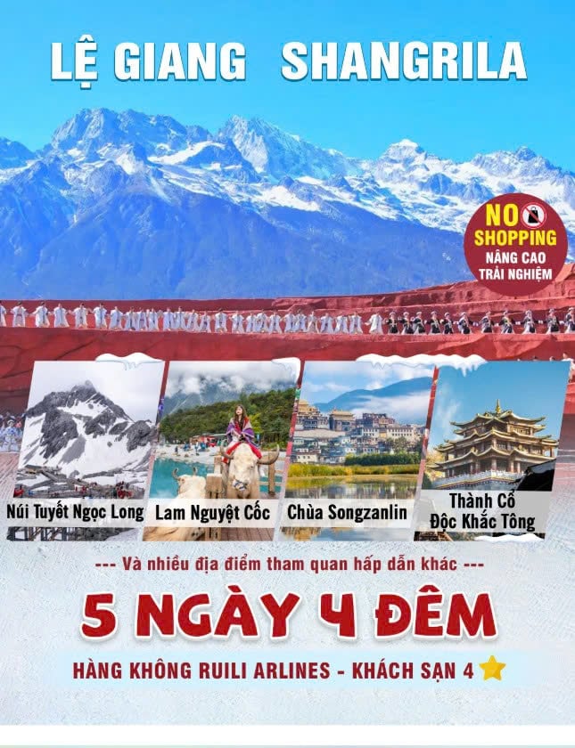 LỆ GIANG - SHANGRILA (LỊCH KHỞI HÀNH 2026)