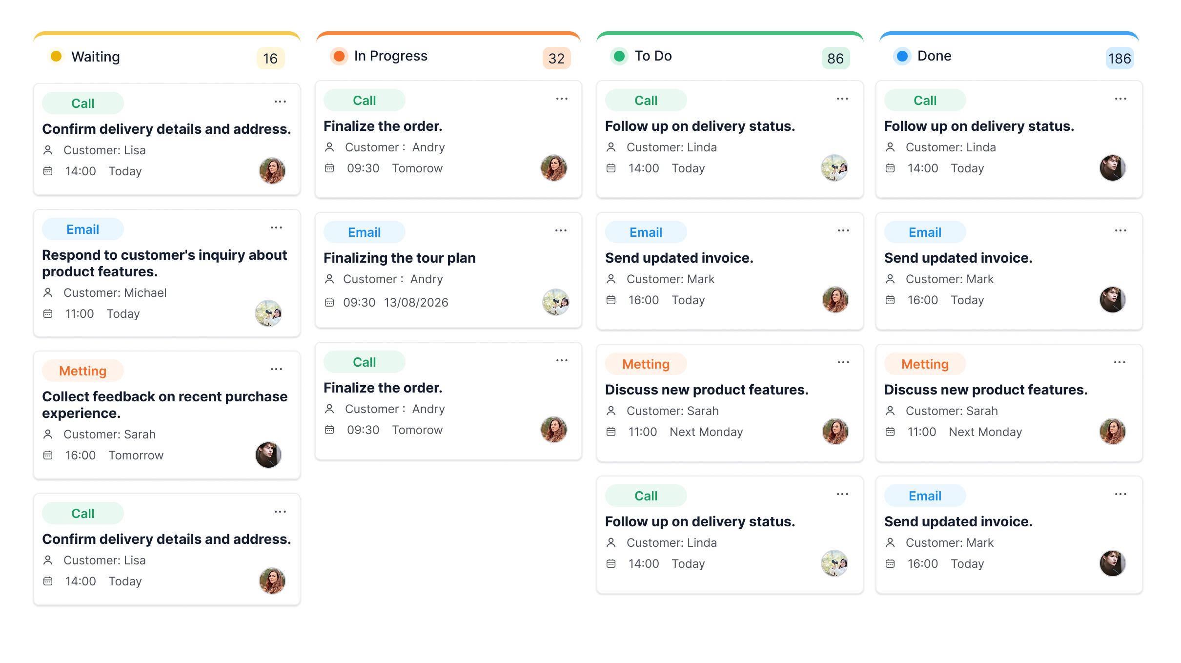 CRM Tasks UI