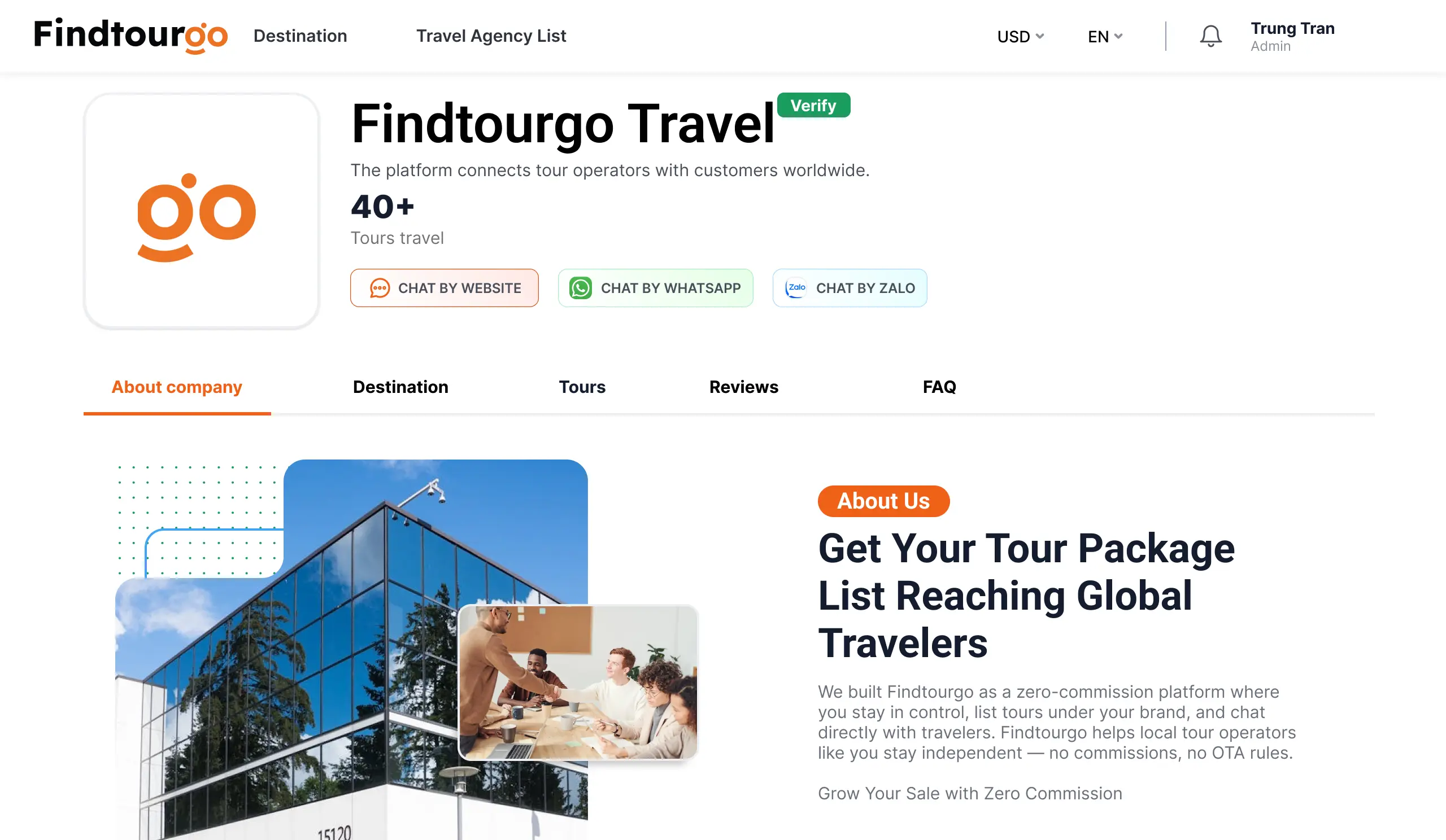 Profile homepage preview
