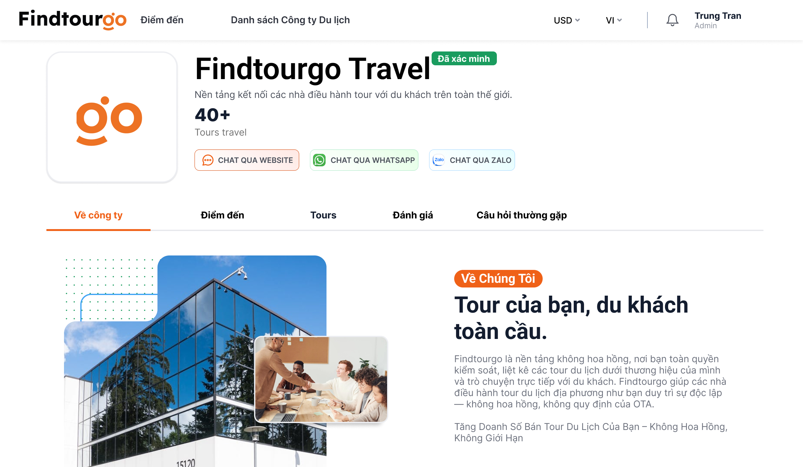 Profile homepage preview